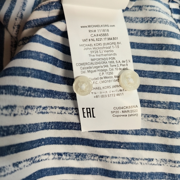 New Michael Kors / Men's Striped Shirt / Size L - Picture 5 of 5